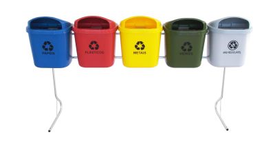 CONJUNTO PARA COLETA SELETIVA DE 40 L COM 05 CESTOS